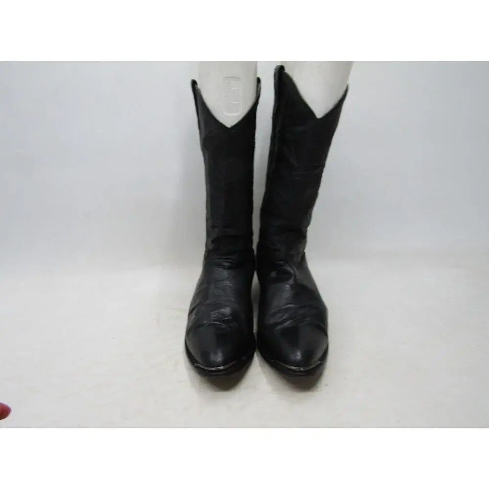 Unbranded Mens Size 8 D Black Leather Western Cowboy Boots